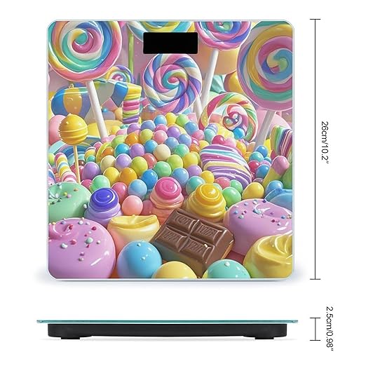 Digital Bathroom Scale for Body Weight Scale with Bright LCD Display High Accuracy Step-On Technology Auto On/Off Candy Digital Scales 400 Lbs /180kg