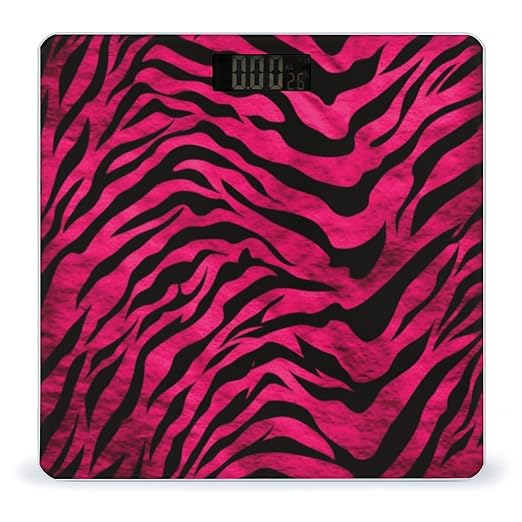 Zebra Tiger Leopard Pink Smart Scale for Body Weight Accurate Bathroom Scale with LED Display Digital Weight Scales Weighing Machine High Precision Scales for Bath Home