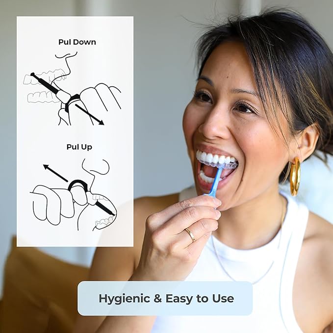 PUL Dental Care Bundle: Pack of 200 Floss Picks + 4-Pack of Clear Aligner Removal Tool – Mint Teeth Flossers for Deep Cleaning Tool for Invisalign &amp All Clear Aligners &amp Retainers