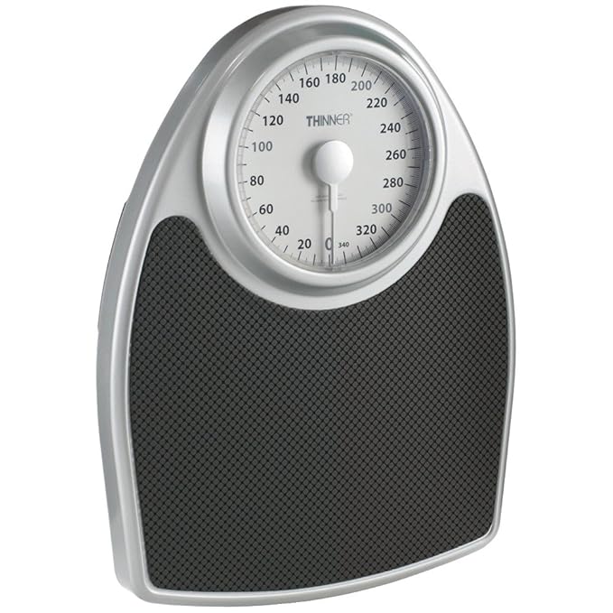 Thinner by Conair Scale for Body Weight Analog Bathroom Scale in Black