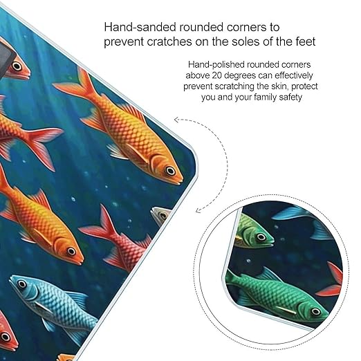 Colorful Fish Weight Scale Large Digital Bathroom Scales with Bright LED Display Non Slip Digital Scale and Step On Fashion Weighing Machine for Body