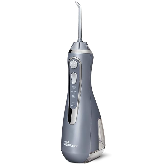 Waterpik Cordless Advanced Water Flosser for Teeth Gums Braces Dental Care with Travel Bag &amp Genuine Implant Denture Replacement Tips Water Flosser Tip Replacement DT-100E