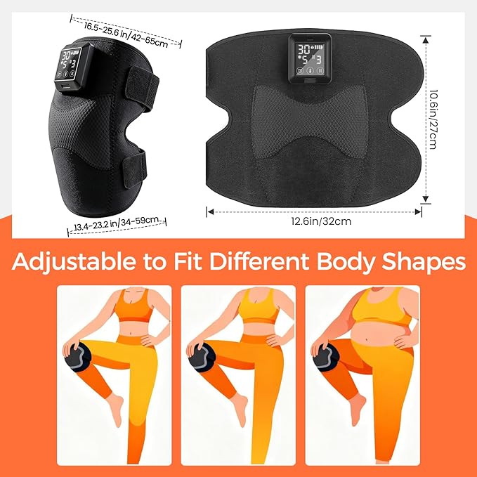 Knee Massager 5000mAh Knee Heating Pad with 6 Heat &amp 6 Vibration Massage Heated Knee Brace for Knee Pain Relief Arthritis Gifts for Seniors Women Men(Single)
