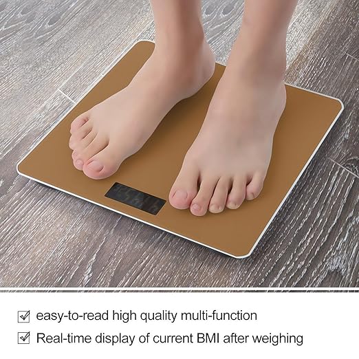 Men's Fashion Automatic Switch Digital Bathroom Weighing Scale Smart Scale Brown