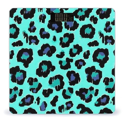 Automatic Switch Digital Bathroom Weighing Scale Smart Scale for Body Weight Green Cheetah Leopard Print