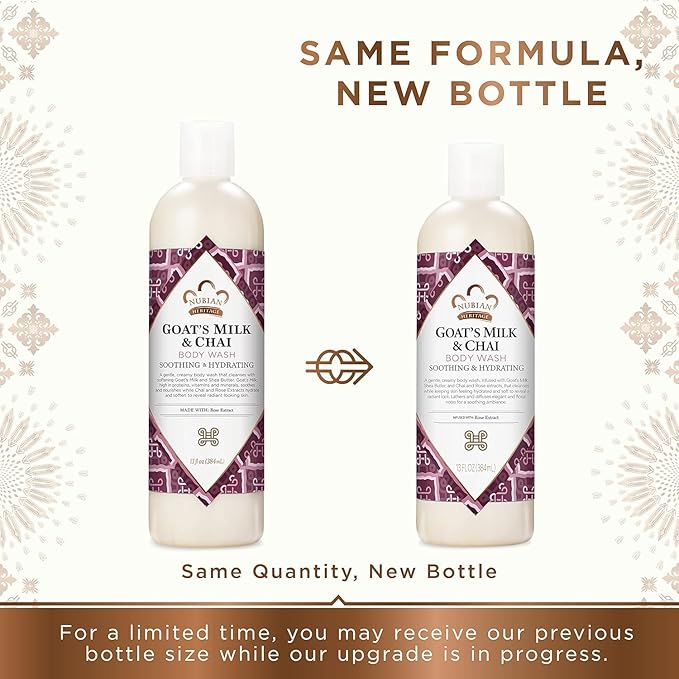 Nubian Heritage: Goat's Milk &amp Chai Body Wash 13 Oz (3 Pack)