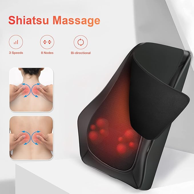 COMFIER Back Neck Massager Bundle Shiatsu Neck and Shoulder Massager with Heat 3D Kneading Massagers for Back and Neck 10 Vibration Motors Seat Warmer Massage Chair Pad for Back Ideal Gifts for Wome