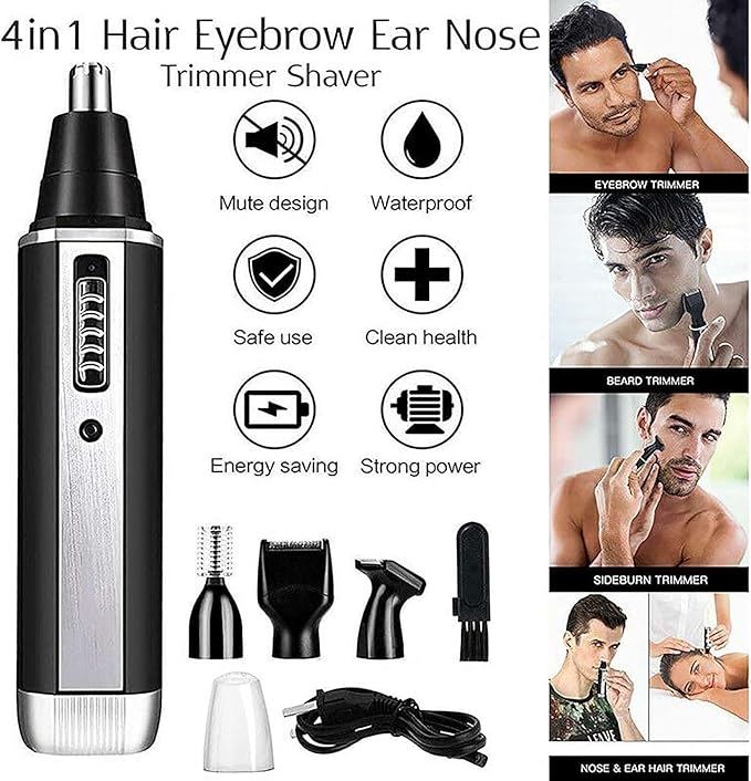 Ear and Nose Hair TrimmerUSB Rechargeable Nose Hair TrimmerProfessional Nose Hair Trimmer Clipper for Men and WomenWaterproof Dual Edge Blades for Easy Cleaning