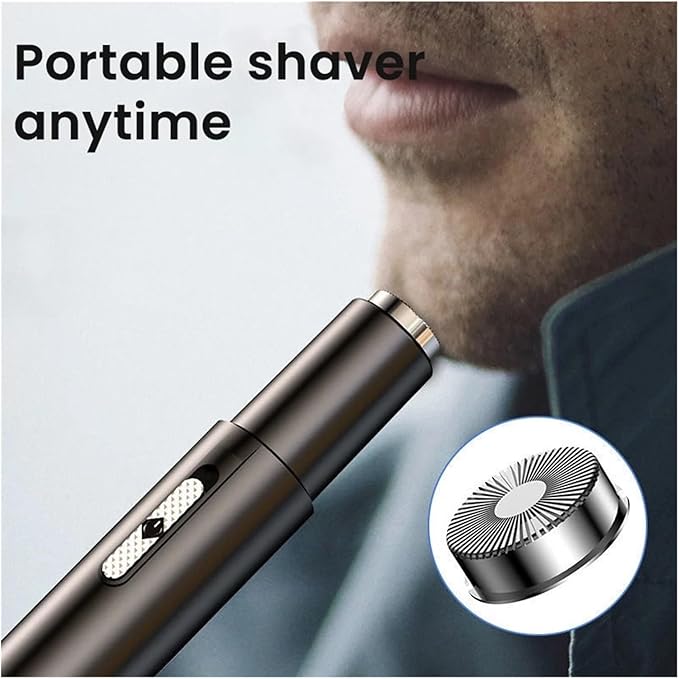 2-in-1 Rechargeable Electric Nose Hair Clipper Unisex Fully Automatic Washable Trimmer with Multi-Kinetic Shaving(Gold Plus shaving heads B)
