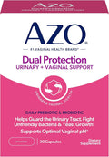 AZO Dual Protection Urinary + Vaginal Support Prebiotics and Probiotics for Women* Starts Working Within 24 Hours Non-GMO 30 Count