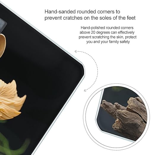 Resin Squirrel Scale for Body Weight Anti-Slip Tempered Glass Digital Bathroom Scales Clear LCD Display Weighing Scale Safe Rounded Corners Smart Scales