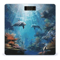 Blue Ocean Underwater Fish Bathroom Scale for Body Weight Bathroom Digital Electronic Weighing Scale with Back Lit LED Display Sturdy Tempered Glass Weight Watchers Scales 400lb