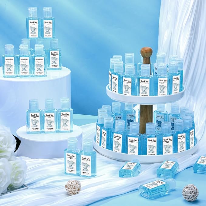 Gejoy 48 Pack Baby Shower Mini Hand Sanitizer Elephant Theme Baby Shower Party Favors for Guest Travel Size Thank You Gifts for Elephant Boy Gender Reveal Party Supplies