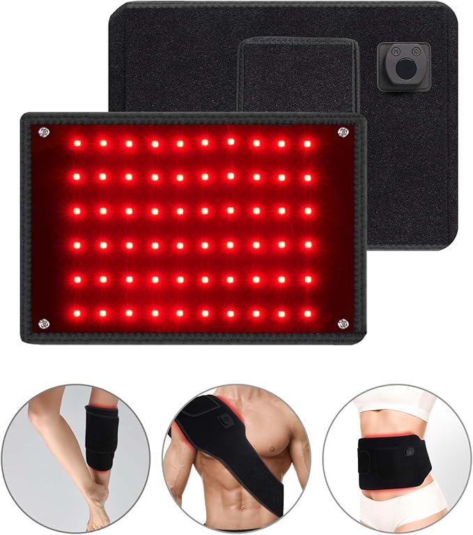 Red Light Therapy Belt for Body Wearable Near Infrared Light Therapy 660nm &amp 850nm 3-in-1 Bead Fatigue Pain Relief &amp Muscle Recovery Gifts for Women Men