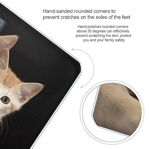 Kittens Family Cats Bathroom Scale Rounded Smart Scale for Body Weight Automatic Power On/Off Weight Scales Accurate Bathroom Digital Scales for Pet Home Bedroom Kitchen