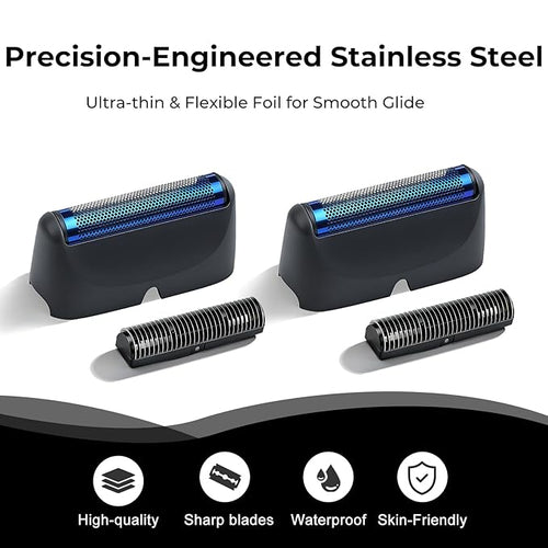 2-Pack Shaver Replacement Foil and Cutter Compatible with BaBylissPRO UV-Disinfecting Single Replacment Foil (Black)