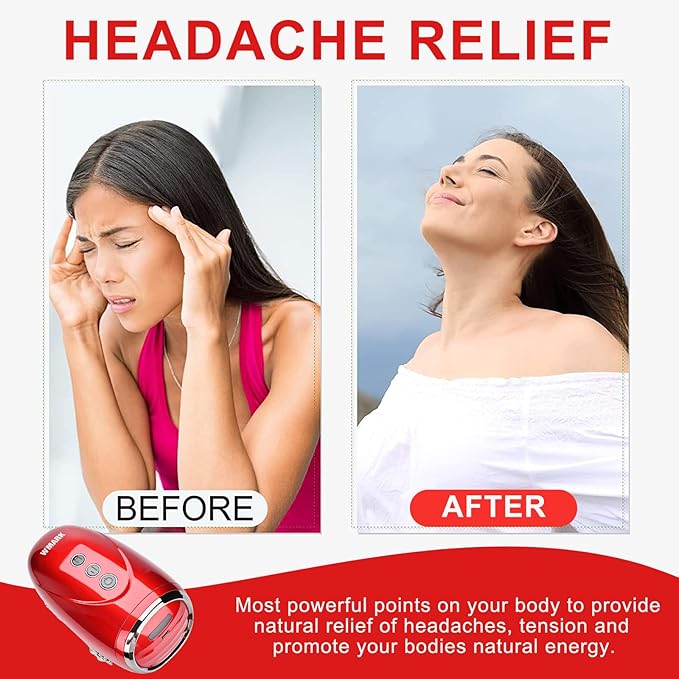 Professional Haircut Massager/Cordless Handheld Massager Vibration Neck/Legs/Hands/face Massager 2 Massage nodes 2600AMH (Red)