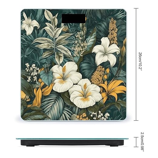 Leaves and Flowers Scale for Body Weight Smart Scales Digital Bathroom Scale High Precision Weighing Scales with Large Display Weighing Machine for People
