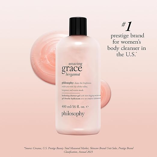 philosophy amazing grace hydrating bath &amp shower gels - efficiently cleanses soothes &amp comforts dry skin - vegan formula