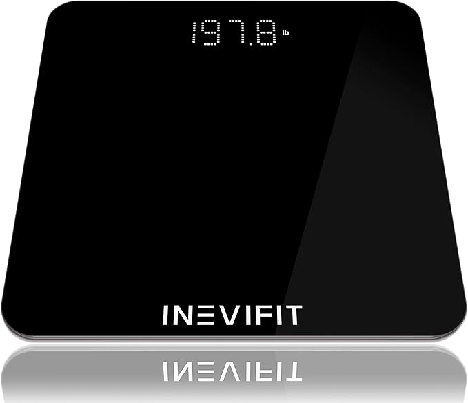 INEVIFIT Bathroom Scale &amp Digital Kitchen Scale Fitness Bundle Complete Body Composition and Nutrition Tracking Solution with Batteries Included