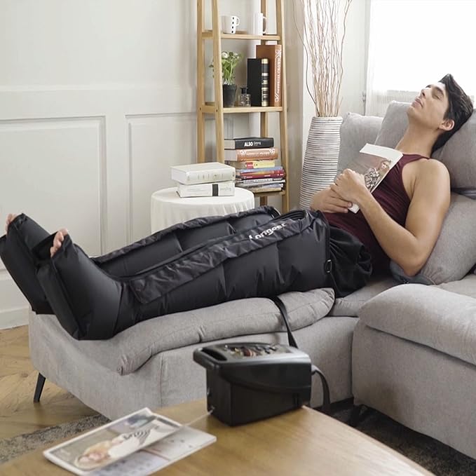LONGEST Lymphedema Pumps Legs Foot Air Compression Therapy Boots Lymphatic Leg Recovery Compression System Pressotherapy for Swelling Circulation &amp Pain Medium
