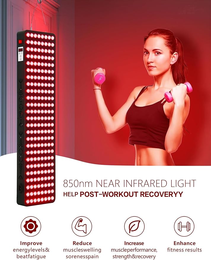 Red Light Therapy for Body FaceExtra Large Infrared Red Light Therapy Panel Full Body for Pain ReliefLED 660nm Red Light Panel &amp 850nm Near-Infrared Therapy Device (200 LEDs - 1000W)