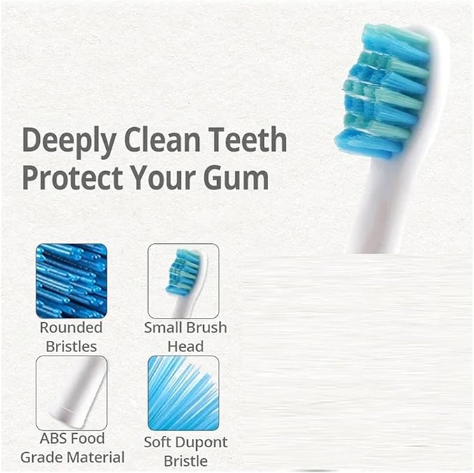 10pcs Electric Replacement Brush Heads Sonic Toothbrush Hygiene Care 899 Set Compatible for Seago SG910 SG507 SG958 SG515 SG949 SG575(10 White Heads)