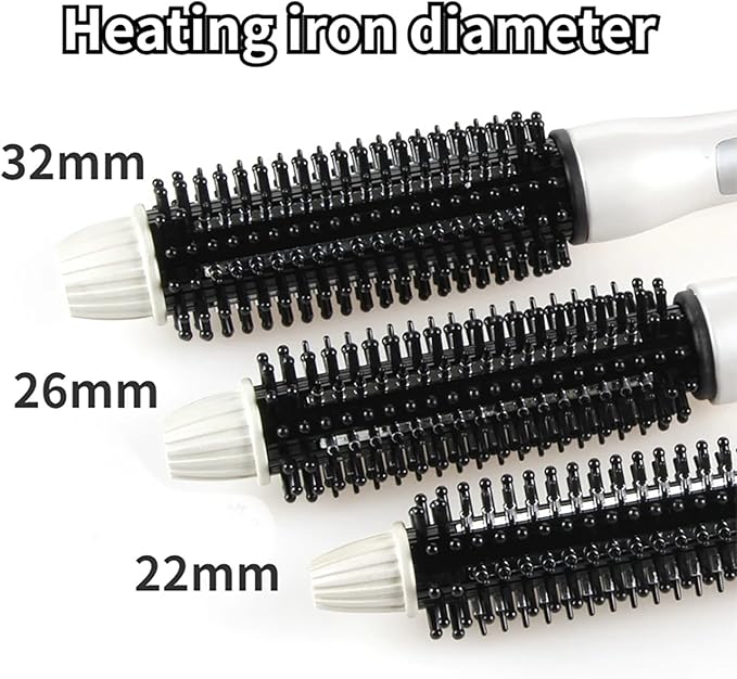 GeRRiT Professional Hair Curler Curling Iron Tourmaline Ceramic Hot Brush Hair Curling Brush Long Barrel Tourmaline Ceramic Dual Voltage Curling Brush Iron