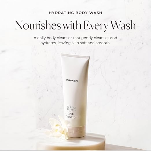 Laura Mercier Hydrating Body Wash Foaming Daily Body Cleanser Up to 10HR Hydration Softens and Smooths Skin Non-Drying Formula Creamy Gel Texture