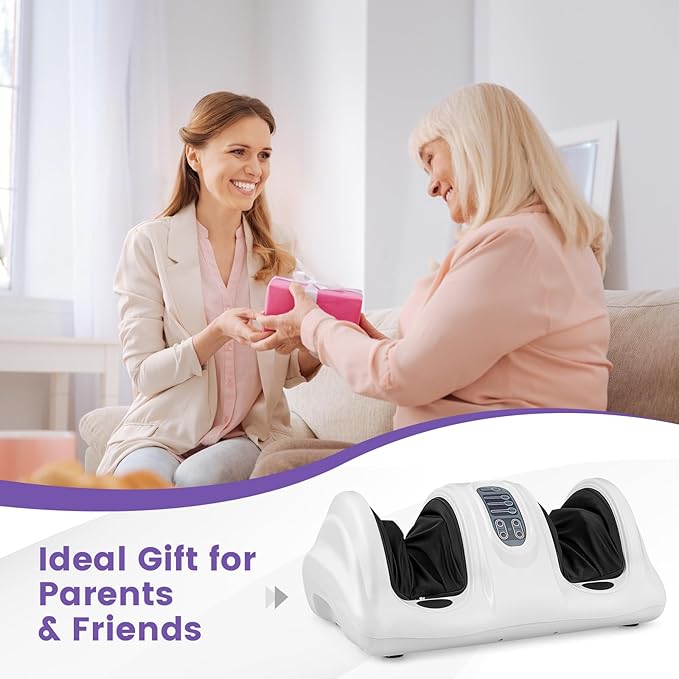 Giantex Shiatsu Foot Massager Machine for Feet Leg Calf Ankle Relieve Pain Spa Gift Deep Kneading Rolling Massage Electric Shiatsu Feet Massager w/Remote 4 Modes White