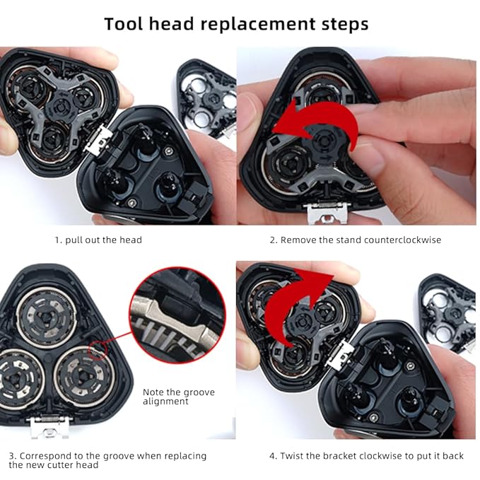 SH30 SH50 52 Series Complete Shaver Heads Replacement for Norelco Series PT724/41 PT729/41 S738/17 S738/82 S1150/81 S1160/81 S1570 S1560/81 S3310/81