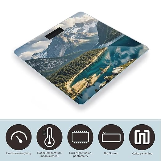 Lake Under Mountain Scale for Body Weight Smart Scales Digital Bathroom Scale High Precision Weighing Scales with Large Display Weighing Machine for People