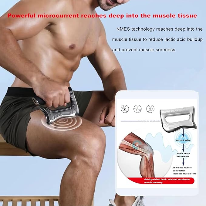 Fascia ScraperFascia KnifeMicro Current Massage Muscle Relaxation Stimulator Scraping NMES Pain Relief KnifeMuscle Pain Rehabilitation(W)