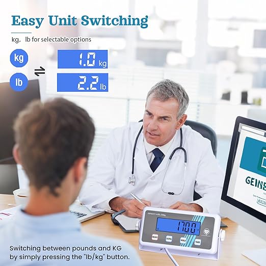 Extra Wide Medical Digital Body Weight Scale - 440 lb/200 kg Capacity High Accuracy Heavy Duty Portable Bathroom Scale Easy to Read Ideal for Office Wrestling Home Hospital Gym &amp Bariatric U