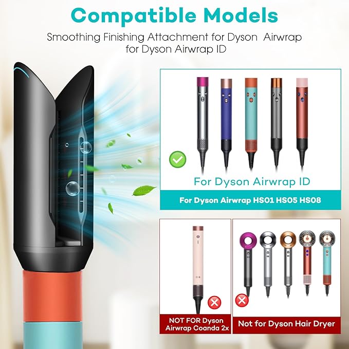 Hair Straightener Attachment for Dyson Airwrap HS01 HS05 HS08 Pre-Styling Dryer Brush for Curly Hair Professional Salo Hair Accessories (Black)
