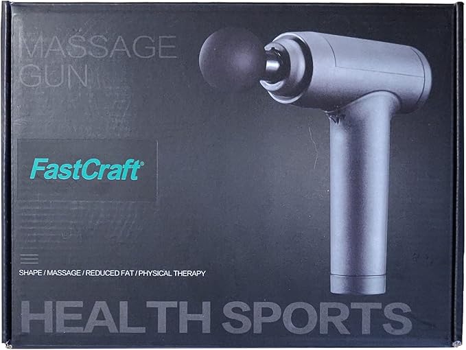Massage Gun - FastCraft Body Massager Deep Tissue Percussion Lightweight Handheld Up to 12 Hours per Full Charge -Great Holiday Gift - PRO 12V 2400mAh Super Quiet - Guaranteed Power