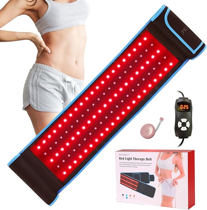 Red Light Therapy Infrared Light Therapy Wrap Belt Wearable Large Pad for Body Waist Back Shoulder Leg Knee LED 660nm&amp850nm Red Light Belt Device with Timer Remote Controller Ideal Gift