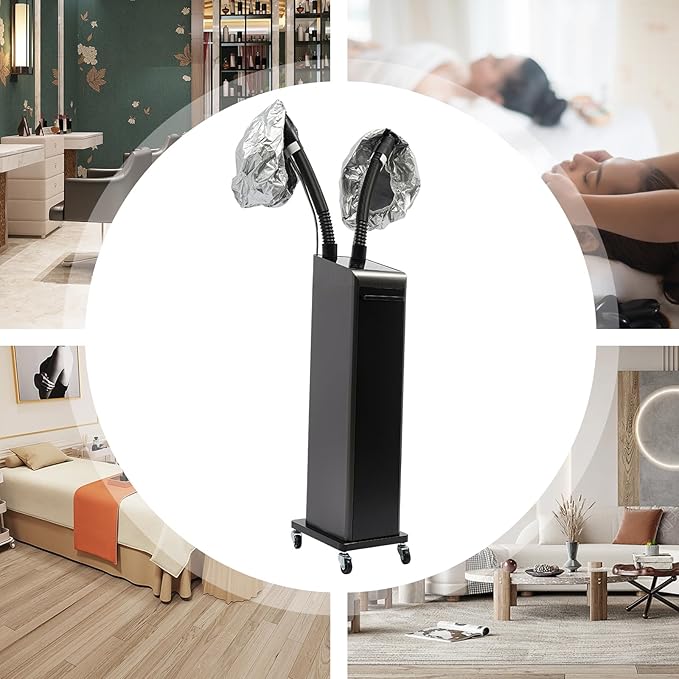 Hair Steamer700W Adjustable Temperature and TimeMulti-Function Standing Hair Steamer with Wheelsfor Hairdressing Salons Barber Shops110V