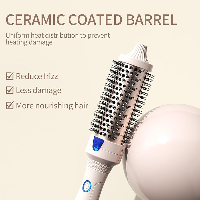 K&ampK Thermal Brush Blowout Express 1.5 Inch Negative Ion Thermal Round Brush Creates Blowout Look Makes Hair Shinier &amp Smoother Dual Voltage Easy to Use
