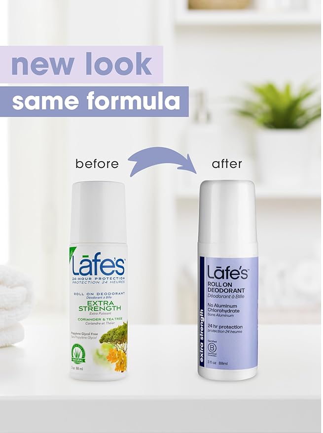 Lafe's Natural Deodorant | 3oz Roll On Aluminum Free Natural Deodorant for Women &amp Men | Paraben Free &amp Baking Soda Free with 24-Hour Protection | Extra Strength | 3 Pack