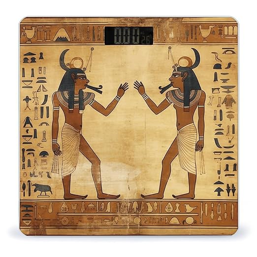 Ancient Egyptian Digital Bathroom Scale for Body Weight Weighing Scale with Backlit LCD Display High Precision Measurements &amp Measures Weight Up to 180kg