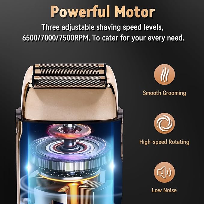 Ufree Beard Trimmer for Men Foil Shaver Electric Razor Shavers for Body Face Nose Ear Cordless Hair Trimmer Professional Hair Clippers Mustache Grooming Kit Birthday Gifts for Men