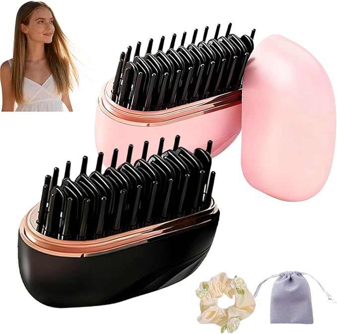 Mini Straightener Brush Rechargeable Portable Mini Straightener Capsule Hair Straighteners &amp Styler 3-Speed Temperature Control Lightweight and Portable (Mix)
