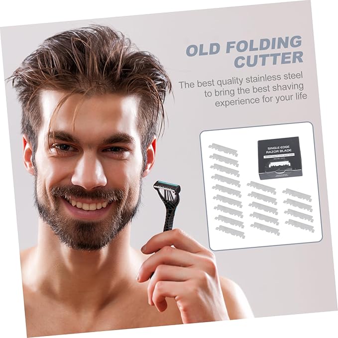 GALPADA 400pcs Single Face Old Folding Barbershop Cutter for Household Shaving and Grooming Needs