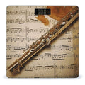 Flute Music Scale for Body Weight Anti-Slip Tempered Glass Digital Bathroom Scales Clear LCD Display Weighing Scale Safe Rounded Corners Smart Scales