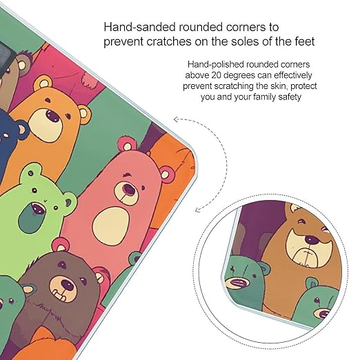 Colorful Bears Bathroom Scale for Body Weight LCD Display Digital Bathroom Scale Tempered Glass Bathroom Weight Scales Fashion Smart Scales for Home Bedroom 400 Lb