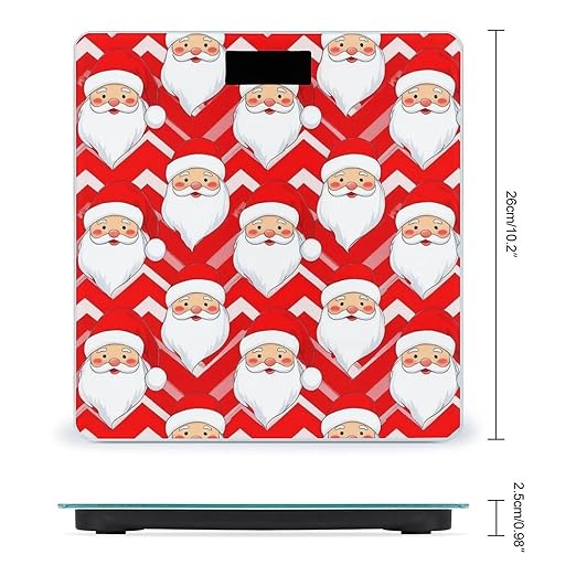 Men's Smart Scale for Body Weight Digital Bathroom Weighing Scale Automatic Switch Energy Saving Scale Christmas Santa Claus Red