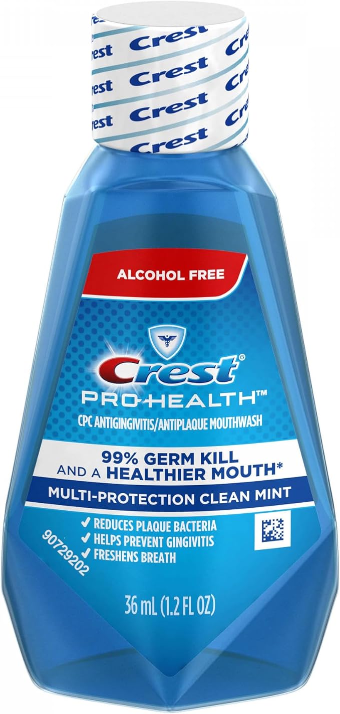 Crest Pro-Health Mouthwash Alcohol Free Multi-Protection Clean Mint 1.2 oz (Pack of 48)