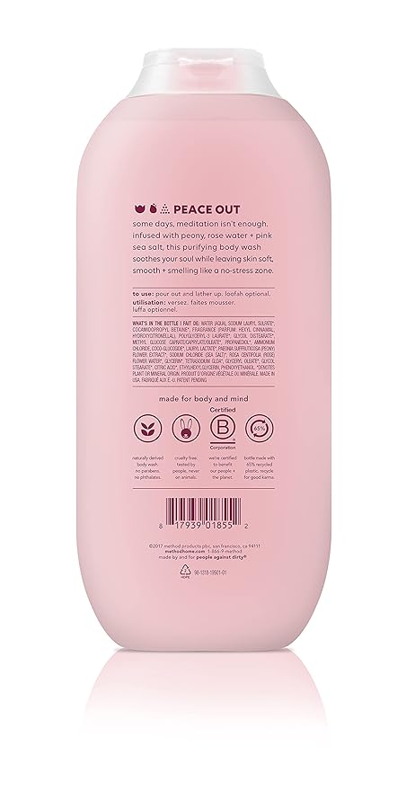 Method Men Body Wash Cedar + Cypress Paraben and Phthalate Free 18 FL Oz (Pack of 3) &amp Body Wash Pure Peace Paraben and Phthalate Free 18 oz (Pack of 3)Detoxifying