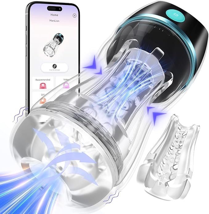 Male Self Masterburbatar Hands Free 3 in 1 9X Speed &amp Extension Adjustment with Phone Stand &amp Foldable Handle IOA81 (Black2)